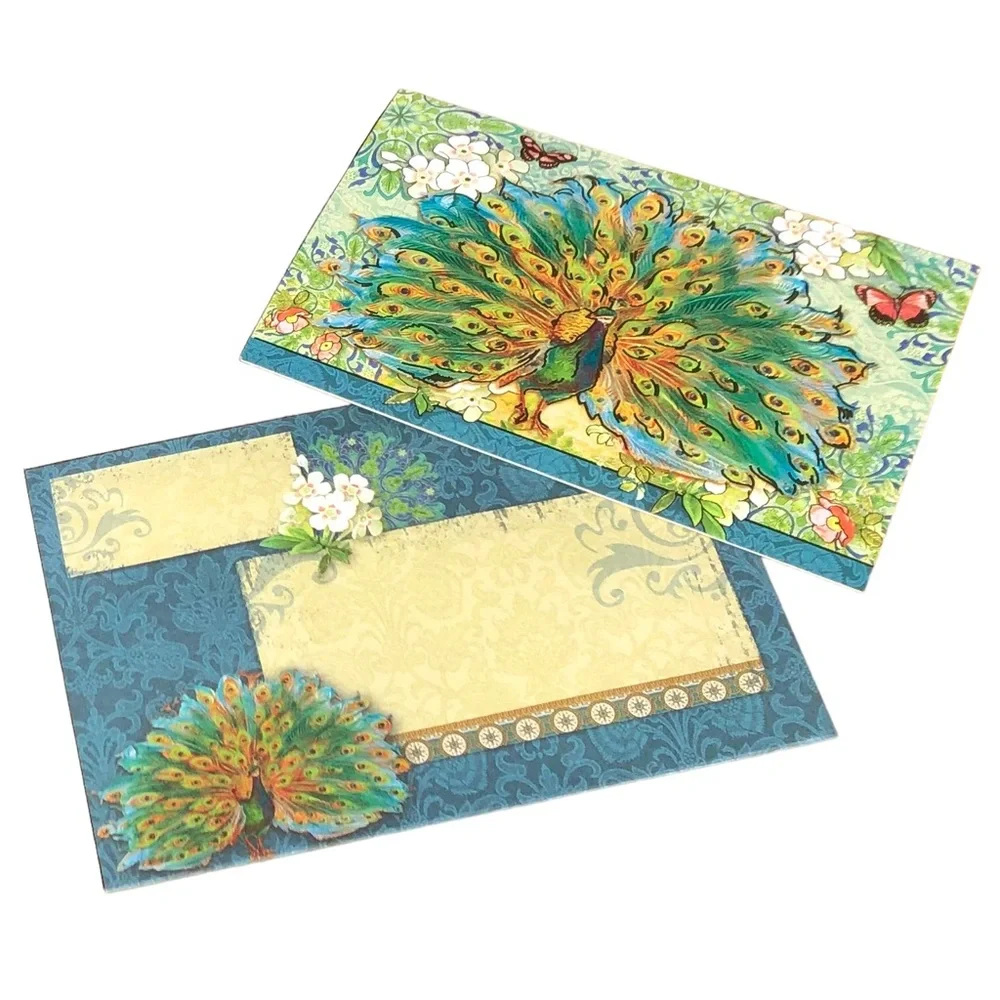 Punch Studio Royal Peacock Book Box with 20 Note Cards w Env (94279)